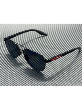 New Prada Linea Rossa Men Black Sunglasses 58-14-145